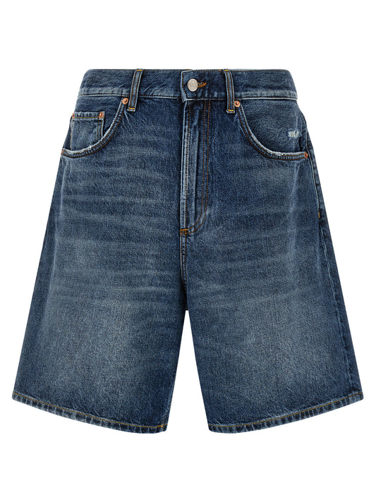 Department 5 Men's Wide Denim Cotton Shorts - Blue