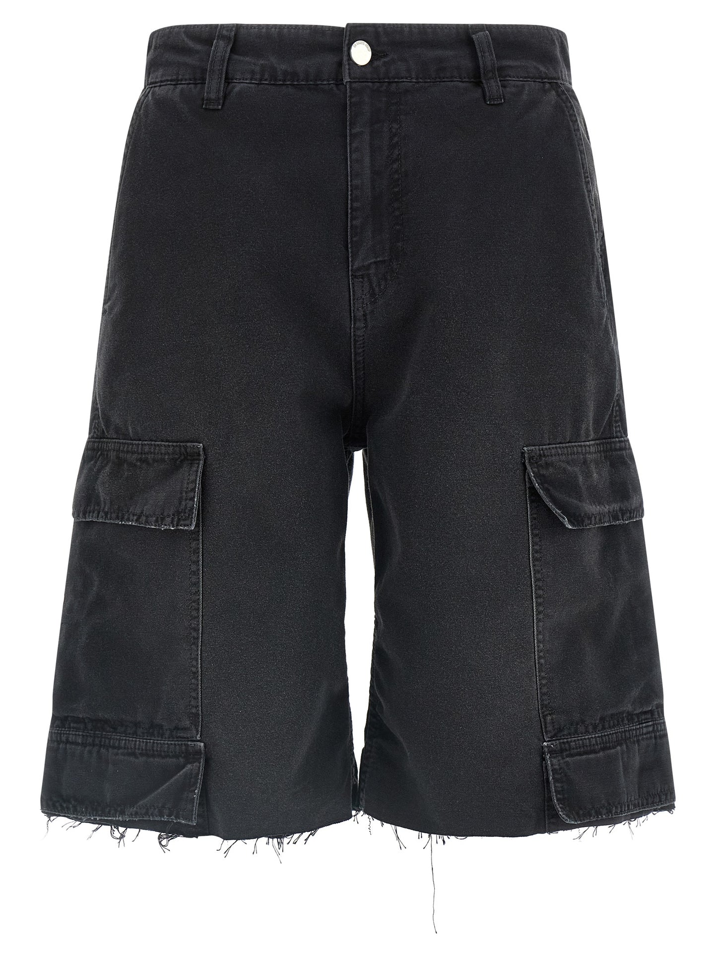 Denim Shorts by 44 Label Group for men in denim cotton black, signature & print presents a contemporary silhouette, featuring a contemporary wide and short with a contemporary for a sophisticated summer look.