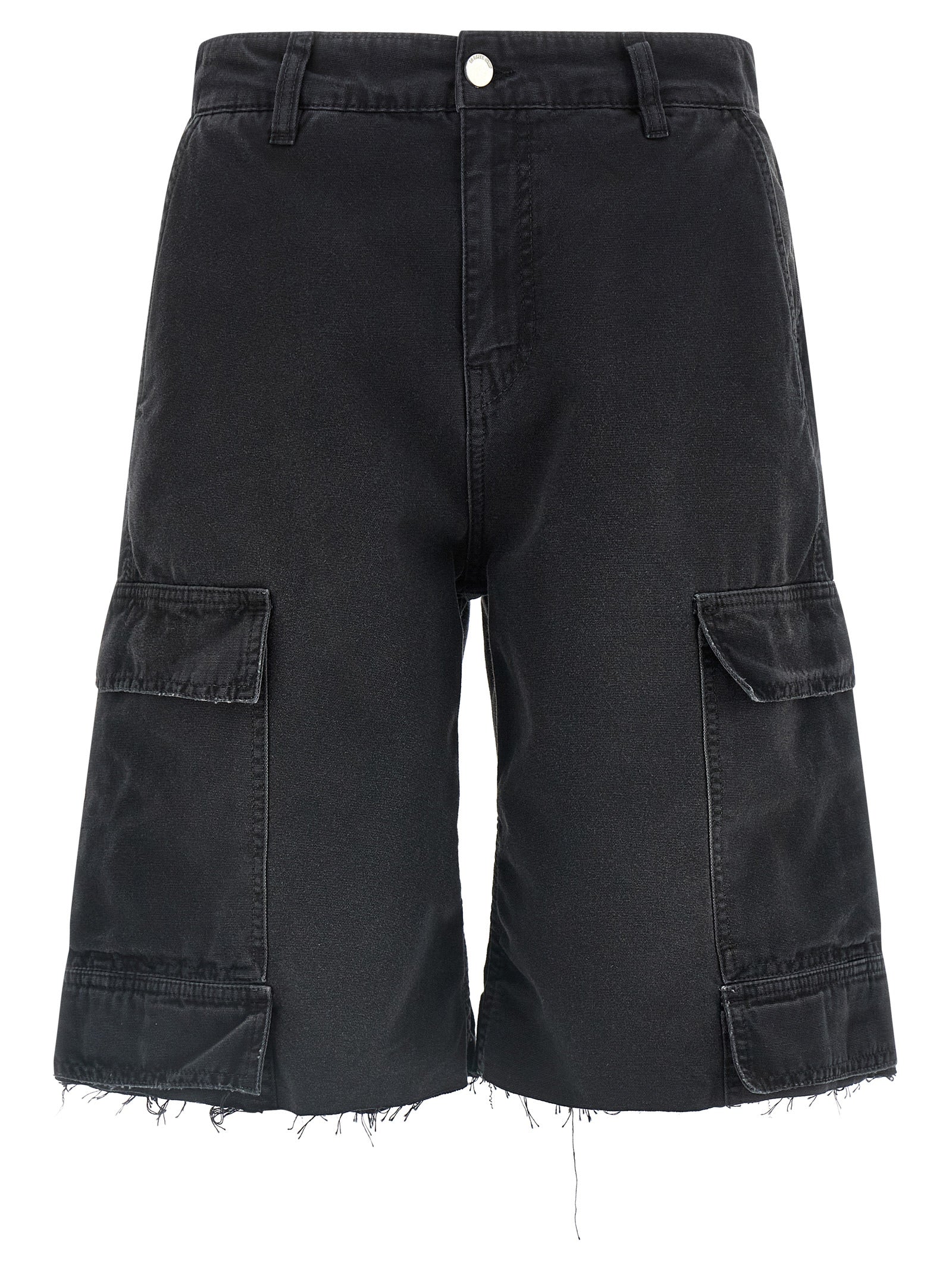 Denim Shorts by 44 Label Group for men in denim cotton black, signature & print presents a contemporary silhouette, featuring a contemporary wide and short with a contemporary for a sophisticated summer look.