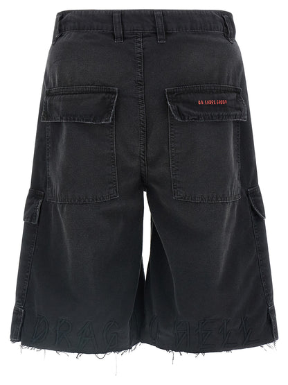 Denim Shorts by 44 Label Group for men in denim cotton black, signature & print features an effortlessly on trend silhouette, showcasing a effortlessly on trend wide and short cut with a comfortable for a refined look.