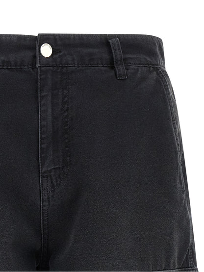 Denim Shorts by 44 Label Group for men in denim cotton black, signature & print presents a utilitarian silhouette, showcasing a utilitarian wide with a short and .