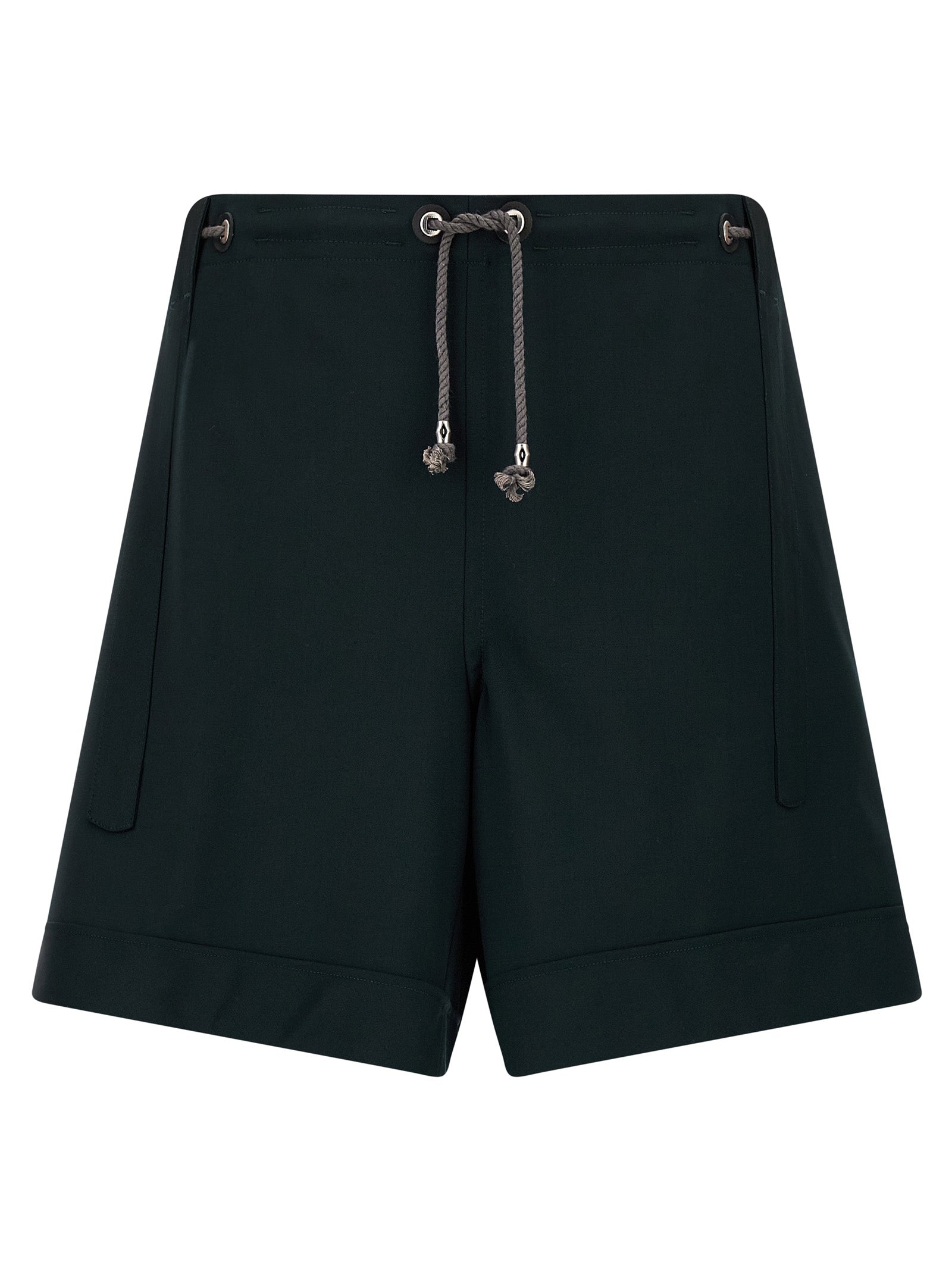 Bermuda Shorts by Kiko Kostadinov for men in virgin wool bicolour & green features an nuanced silhouette, showcasing a nuanced with a short cut and for a sophisticated, premium finish.