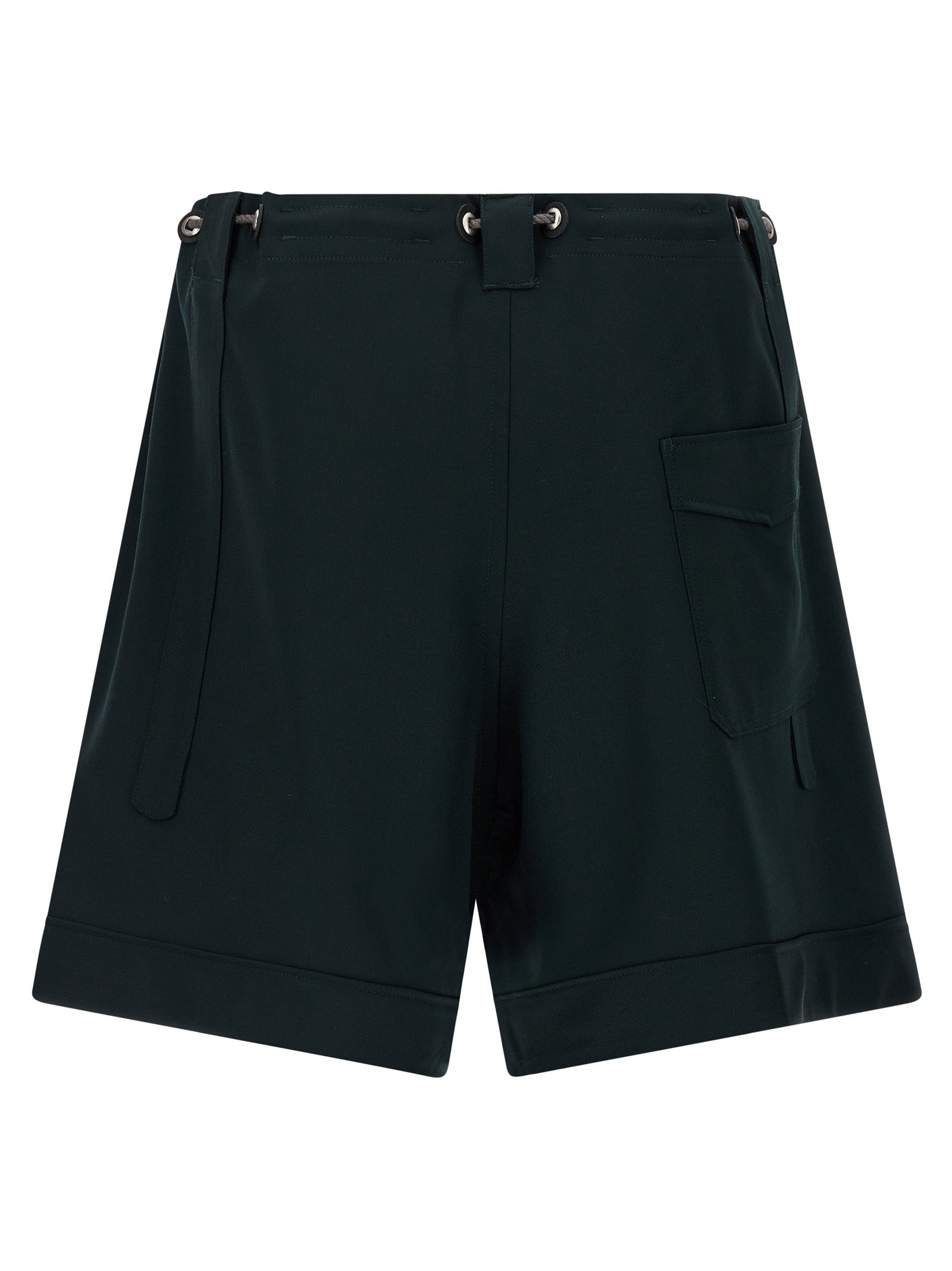 Bermuda Shorts by Kiko Kostadinov for men in virgin wool bicolour & green presents a sleek silhouette, featuring a sleek with a refined short and a sophisticated .