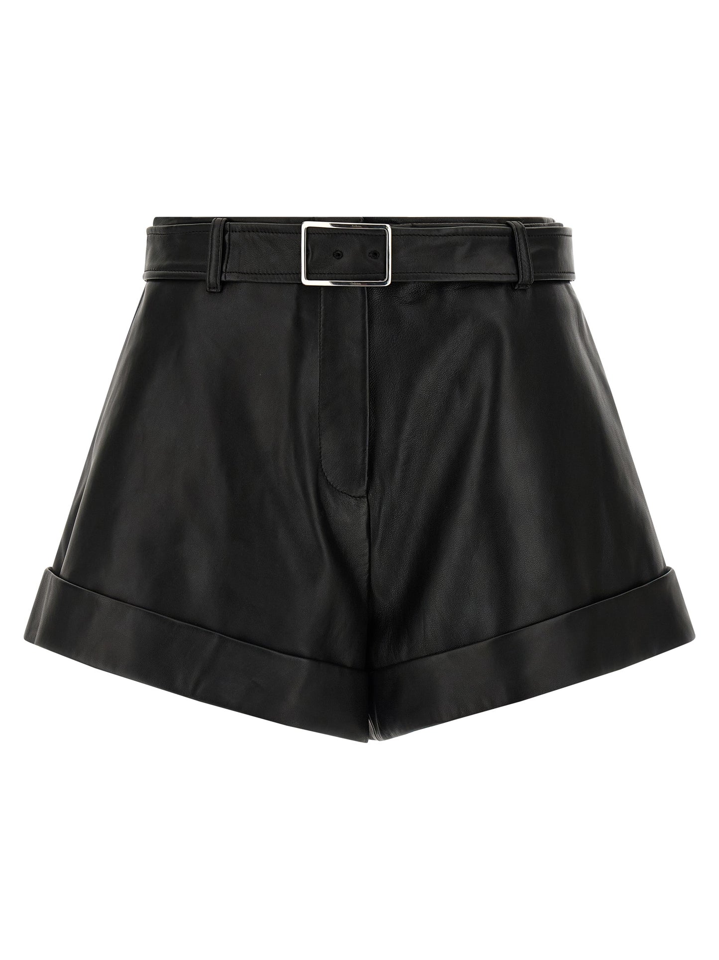 Sportmax Women's Lamb Leather Bermuda Shorts - Black