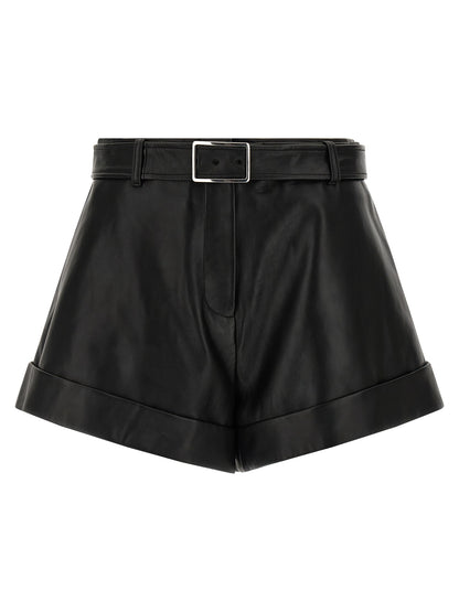 Sportmax Women's Lamb Leather Bermuda Shorts - Black