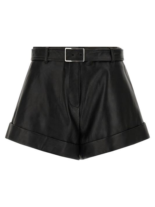 Sportmax Women's Lamb Leather Bermuda Shorts - Black