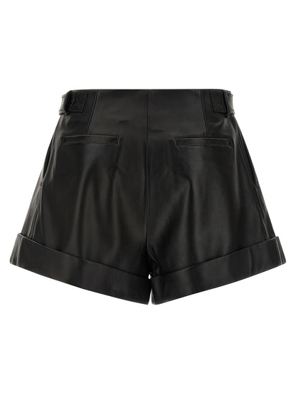 Sportmax Women's Lamb Leather Bermuda Shorts - Black