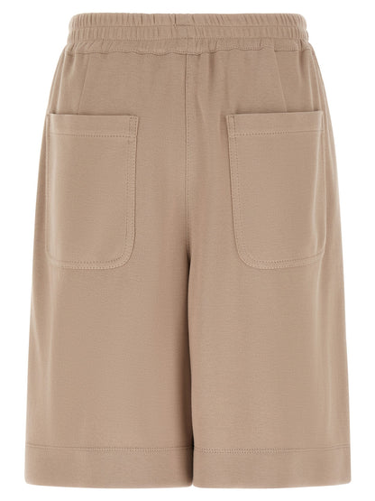 Brunello Cucinelli Women's Polyamide Cotton Satin Bermuda Shorts - Brown