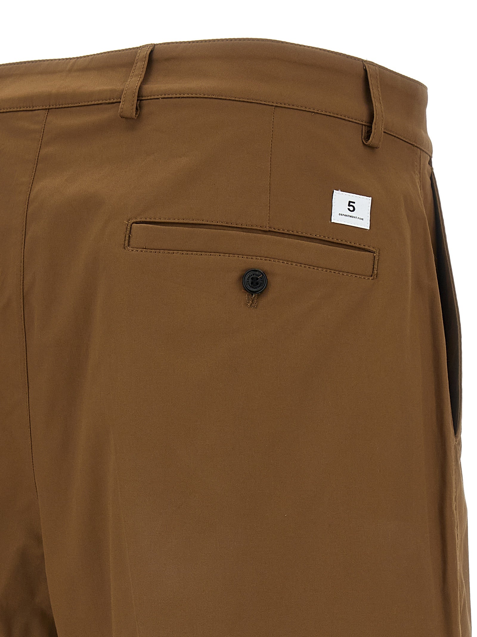 Bermuda Shorts by Department 5 for men in stretch cotton brown & signature features a sartorial silhouette, showcasing a sartorial wide and short with a sophisticated for a sartorial look.