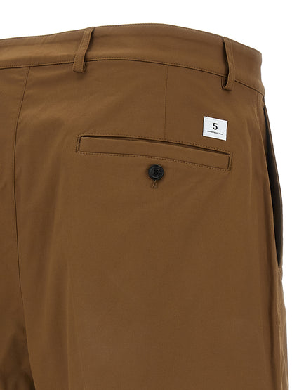Bermuda Shorts by Department 5 for men in stretch cotton brown & signature features a sartorial silhouette, showcasing a sartorial wide and short with a sophisticated for a sartorial look.