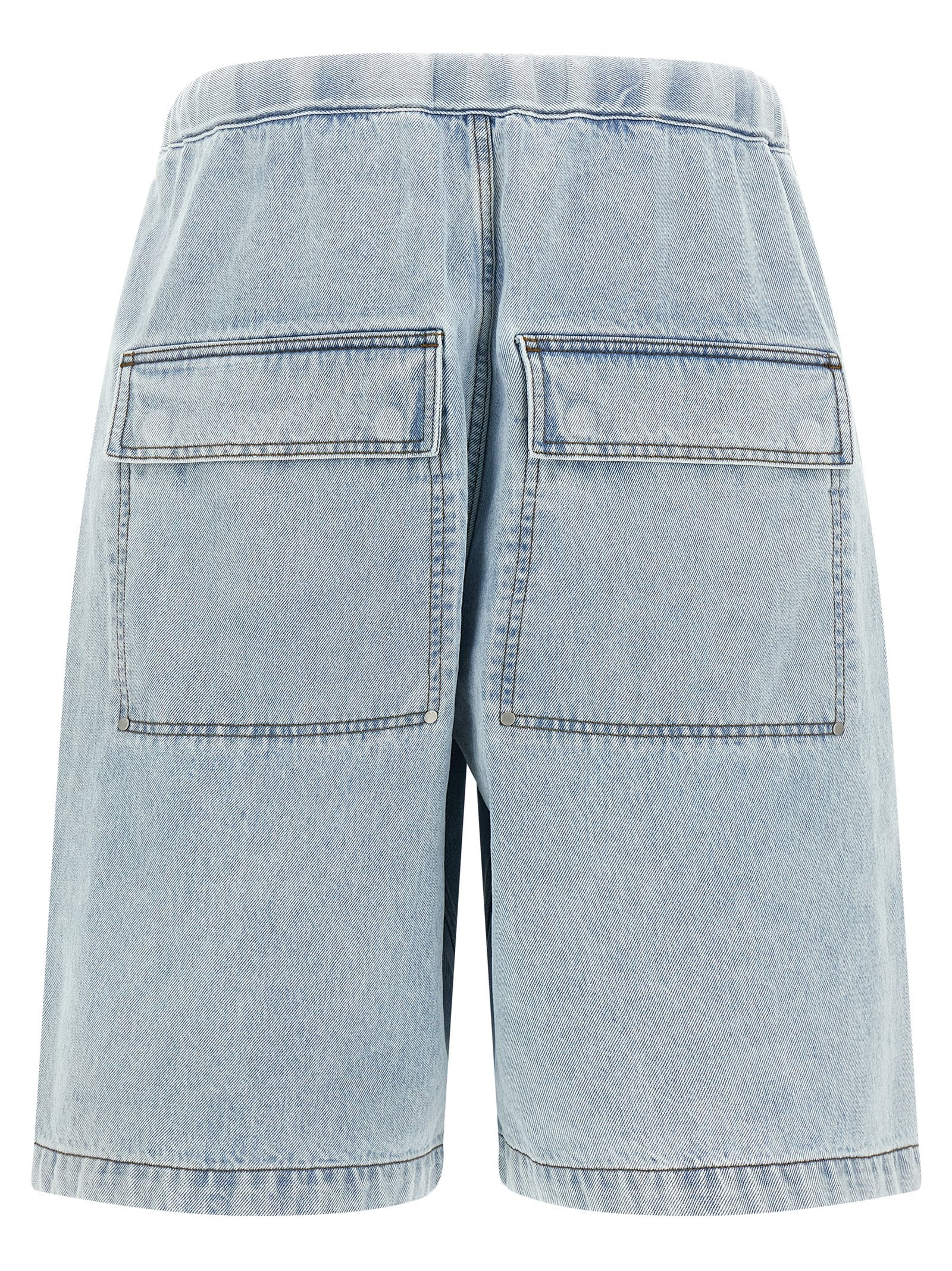 Denim Shorts by Entire Studios for men in denim cotton light-blue presents a contemporary silhouette, featuring a contemporary relaxed-fit & wide and short with a contemporary for a sophisticated summer look.