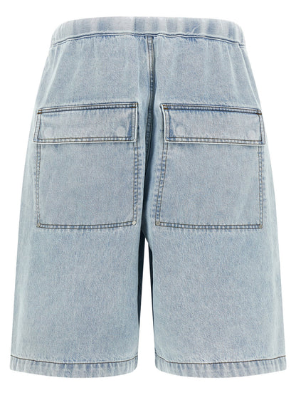 Denim Shorts by Entire Studios for men in denim cotton light-blue presents a contemporary silhouette, featuring a contemporary relaxed-fit & wide and short with a contemporary for a sophisticated summer look.