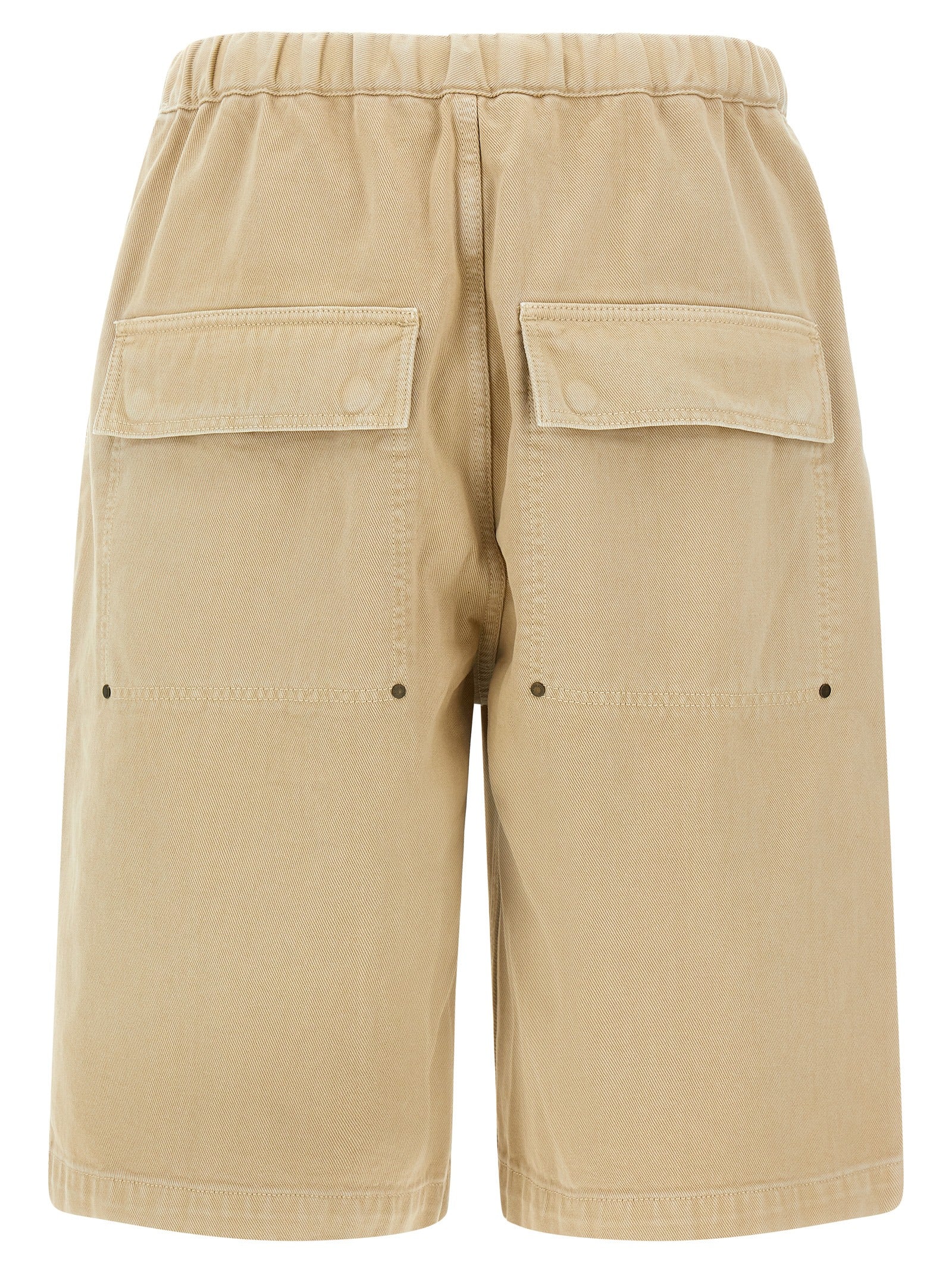 Bermuda Shorts by Entire Studios for men in cotton canvas beige presents a sleek silhouette, featuring a sleek wide with a refined short and a sophisticated .