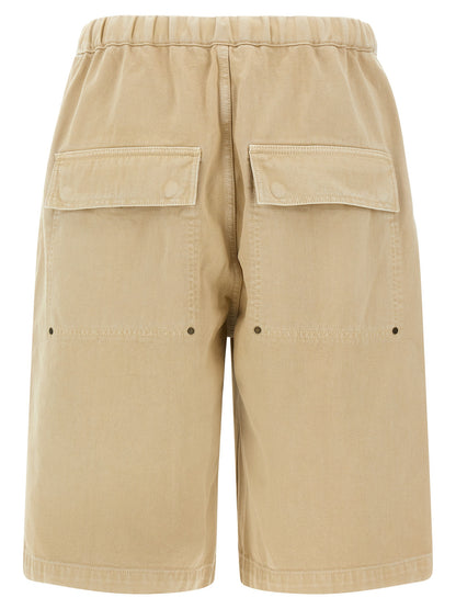 Bermuda Shorts by Entire Studios for men in cotton canvas beige presents a sleek silhouette, featuring a sleek wide with a refined short and a sophisticated .