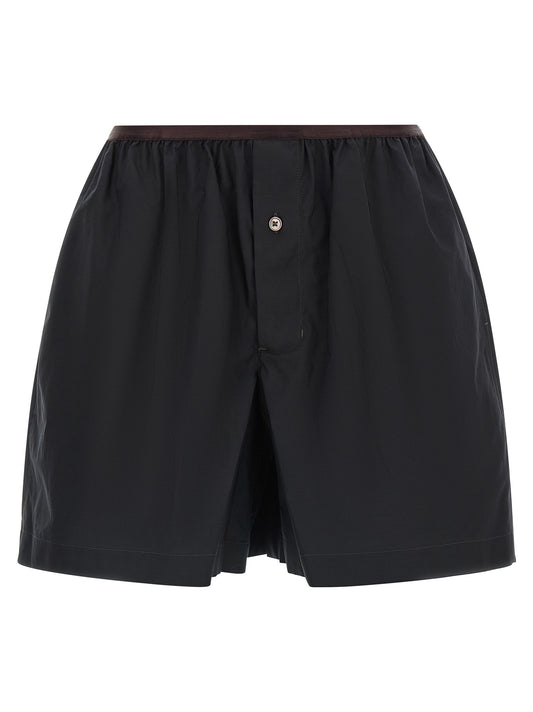 Bermuda Shorts by Lemaire for women in cotton & silk gray presents a sleek silhouette, featuring a sleek wide with a refined short and a sophisticated .