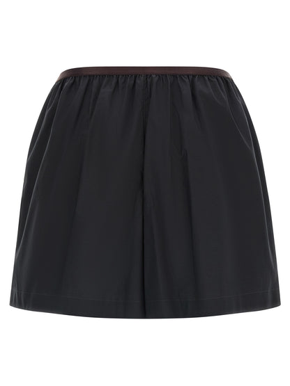 Bermuda Shorts by Lemaire for women in cotton & silk gray features an tailored silhouette, showcasing a tailored wide with a short and for a sophisticated look.