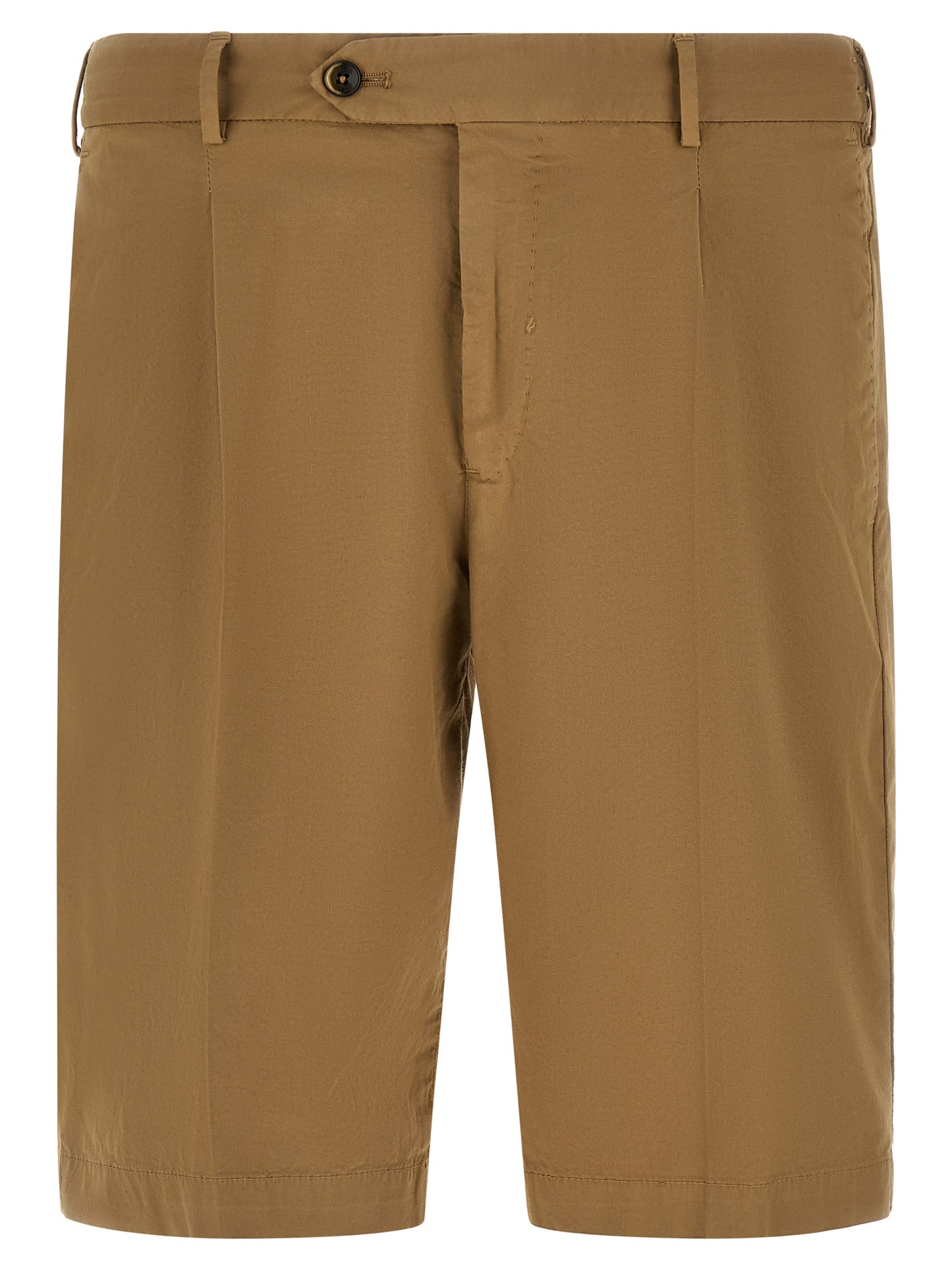 Bermuda Shorts by PT Torino for men in stretch cotton beige presents a contemporary silhouette, showcasing a contemporary relaxed-fit with a refined short and elegant mid rise.
