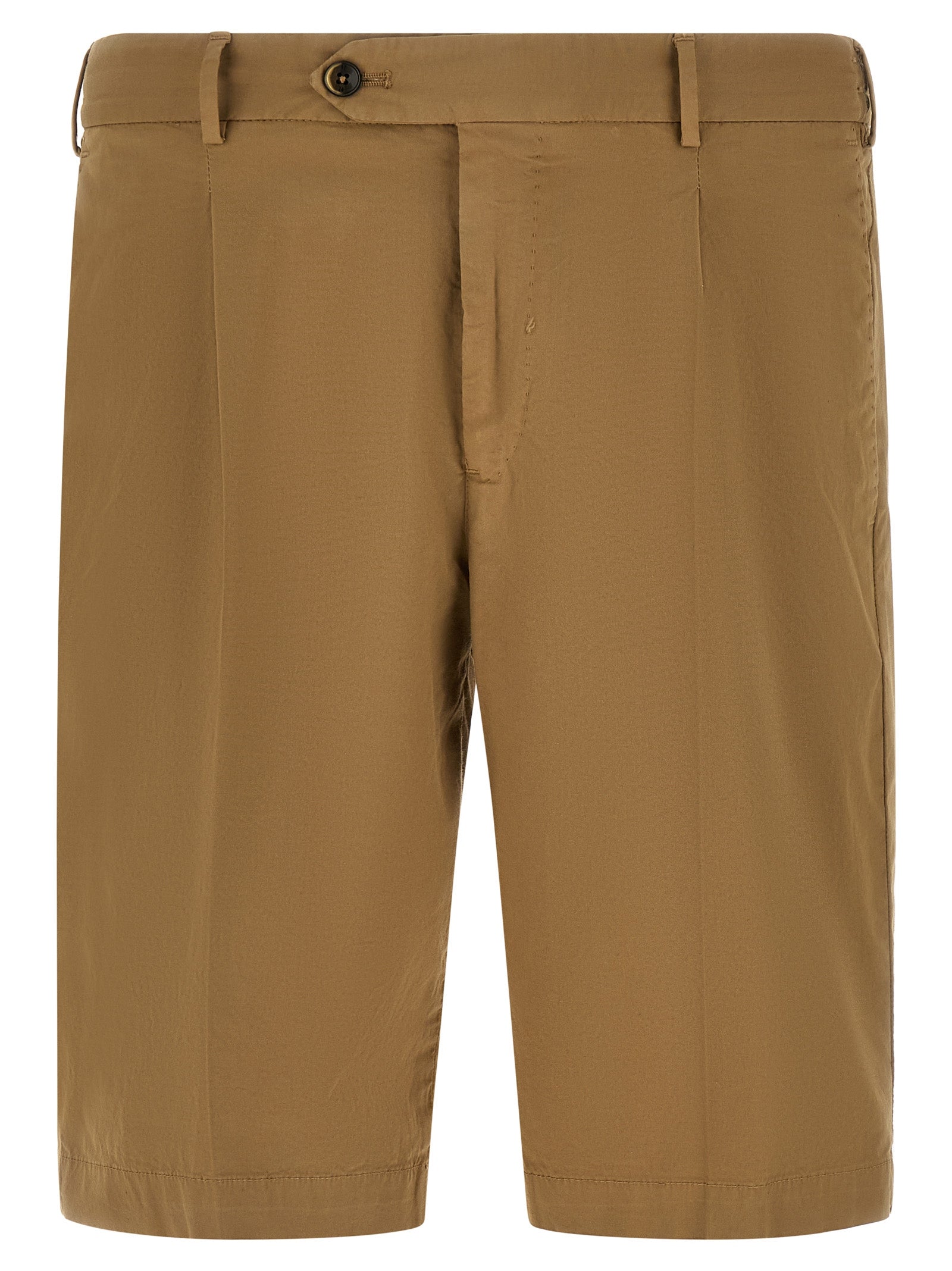 Bermuda Shorts by PT Torino for men in stretch cotton beige presents a contemporary silhouette, showcasing a contemporary relaxed-fit with a refined short and elegant mid rise.