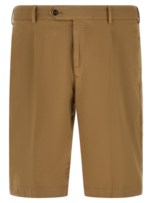 Bermuda Shorts by PT Torino for men in stretch cotton beige presents a contemporary silhouette, showcasing a contemporary relaxed-fit with a refined short and elegant mid rise.