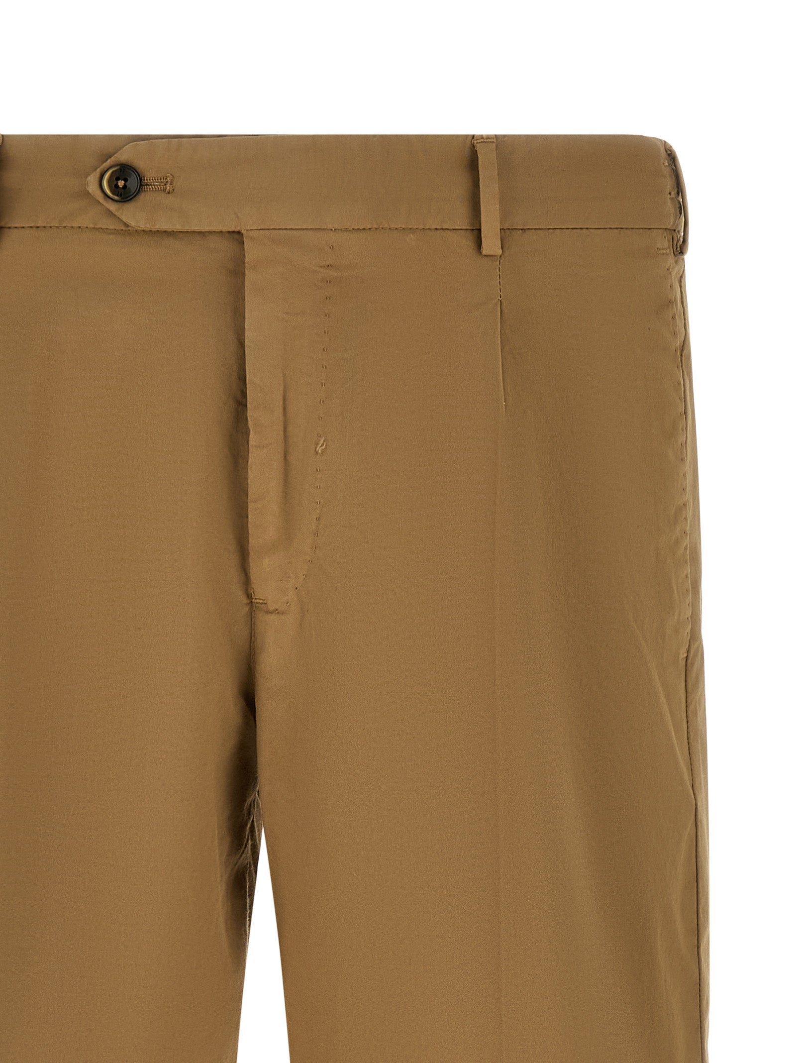 Bermuda Shorts by PT Torino for men in stretch cotton beige features an tailored silhouette, showcasing a tailored relaxed-fit with a short and mid rise for a sophisticated look.