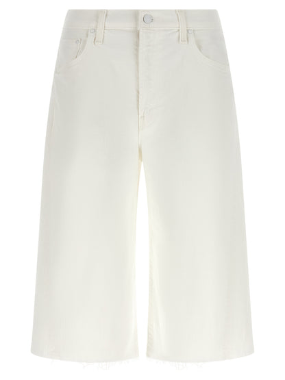 Denim Shorts by Mother Denim for women in stretch denim cotton white features an unrivaled comfort wide and short with an unrivaled comfort high rise.