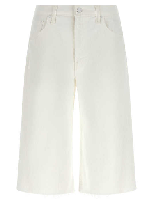Denim Shorts by Mother Denim for women in stretch denim cotton white features an unrivaled comfort wide and short with an unrivaled comfort high rise.