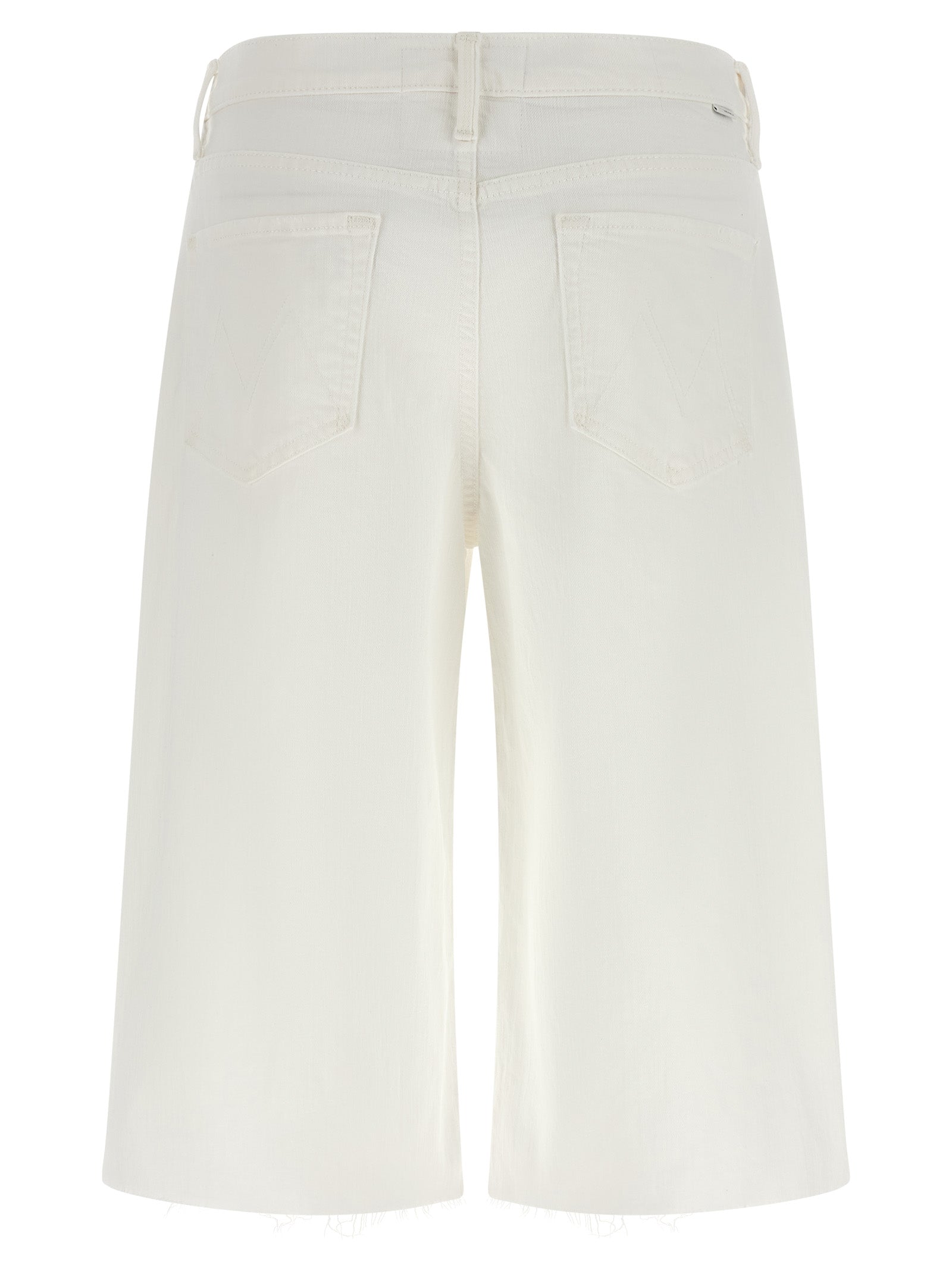 Denim Shorts by Mother Denim for women in stretch denim cotton white features an magnificent silhouette, showcasing a magnificent wide with a short and high rise for a premium, sophisticated aesthetic.