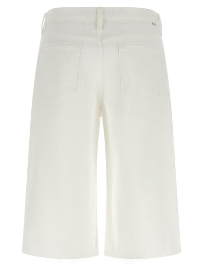 Denim Shorts by Mother Denim for women in stretch denim cotton white features an magnificent silhouette, showcasing a magnificent wide with a short and high rise for a premium, sophisticated aesthetic.