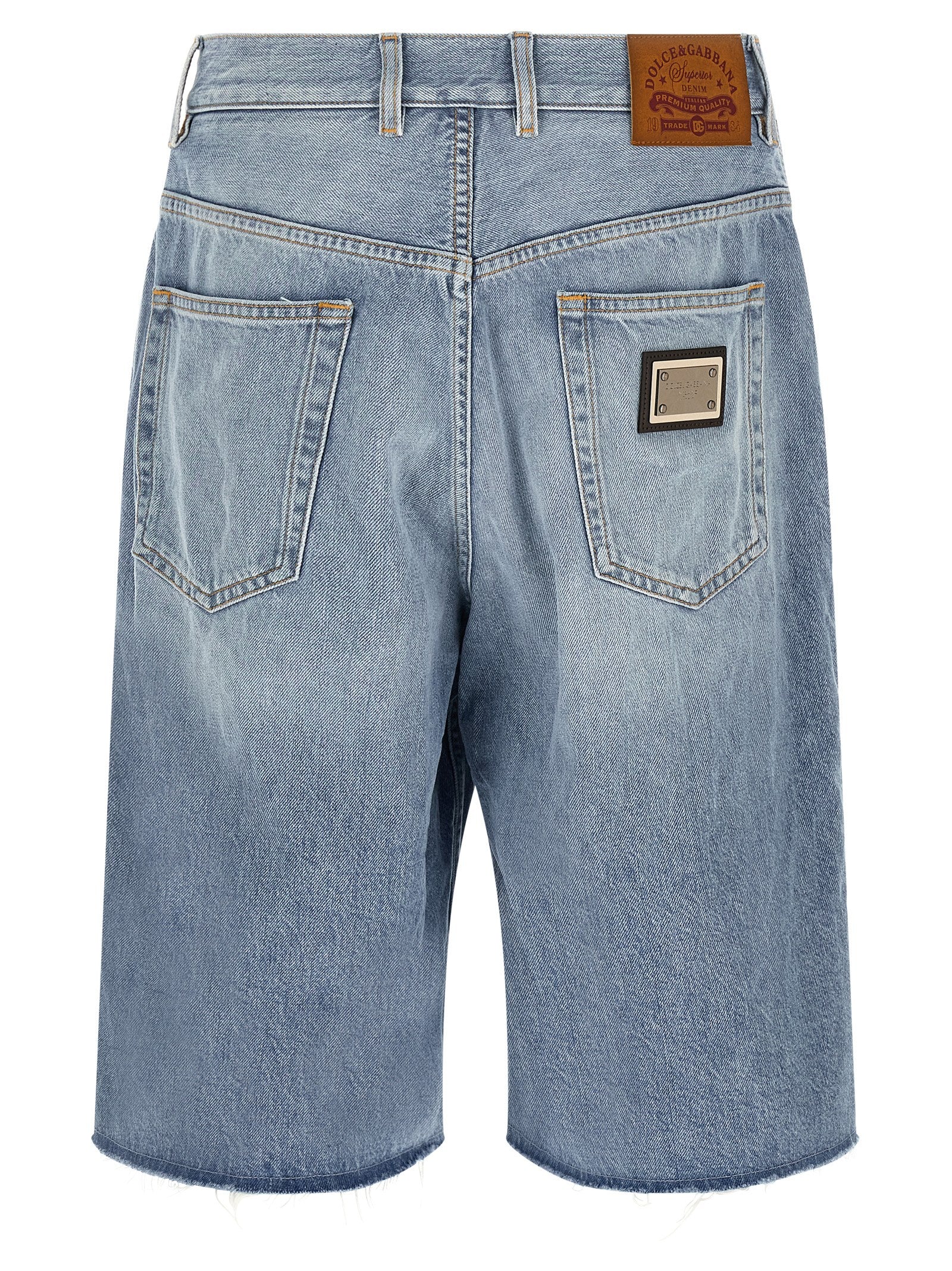 Denim Shorts by Dolce & Gabbana for men in denim cotton light-blue features an unrivaled comfort wide and short with an unrivaled comfort .