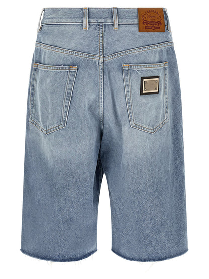 Denim Shorts by Dolce & Gabbana for men in denim cotton light-blue features an unrivaled comfort wide and short with an unrivaled comfort .