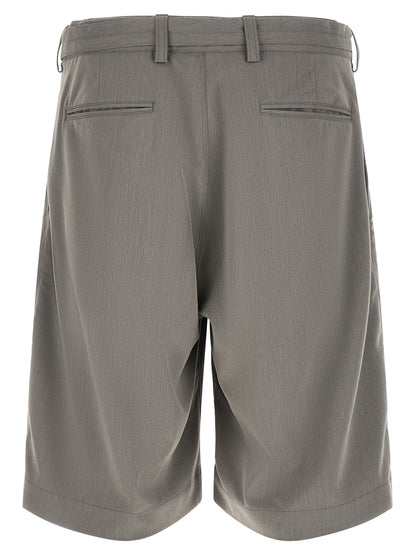 Bermuda Shorts by CELLAR DOOR for men in viscose & polyester gray features an nuanced silhouette, showcasing a nuanced with a short cut and for a sophisticated, premium finish.