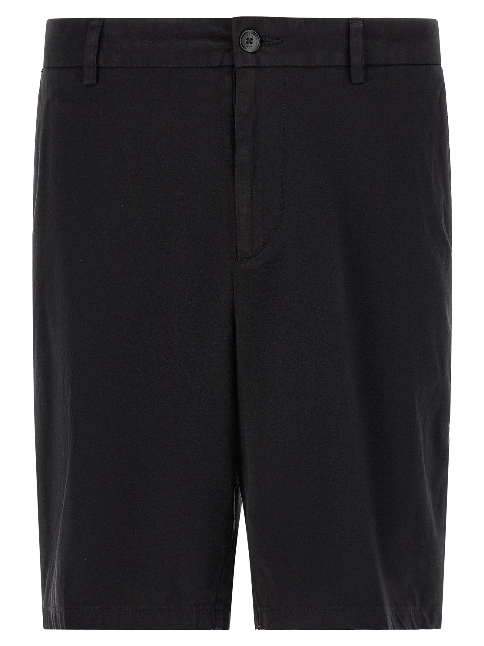 Bermuda Shorts by Hugo Boss for men in stretch cotton & silicone black features a eye catching tapered-leg and short with a eye catching .