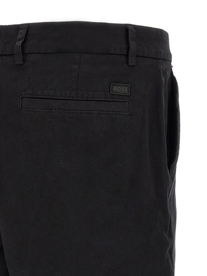 Bermuda Shorts by Hugo Boss for men in stretch cotton & silicone black presents a sleek silhouette, featuring a sleek tapered-leg with a refined short and a sophisticated .