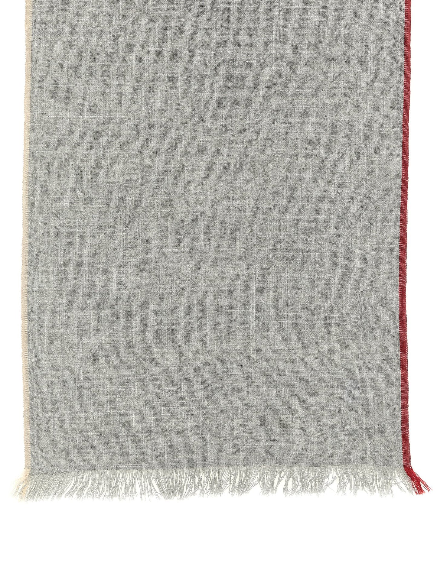 Scarf by Brunello Cucinelli for men in virgin wool & silk gray showcases a on trend silhouette, artfully capturing the on trend essence of the Virgin Wool & Silk Scarf design with a sophisticated finish.