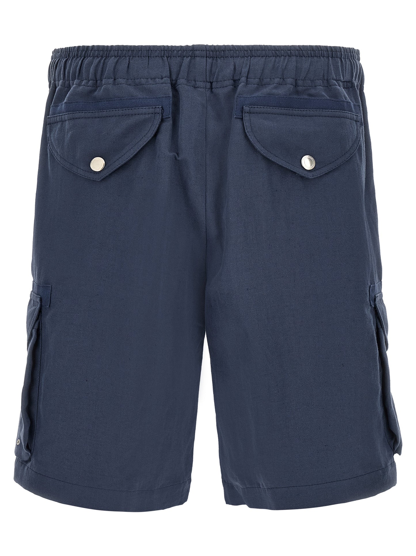 Bermuda Shorts by Brunello Cucinelli for men in linen & cotton blue presents a contemporary silhouette, showcasing a contemporary straight-leg with a refined short and elegant .