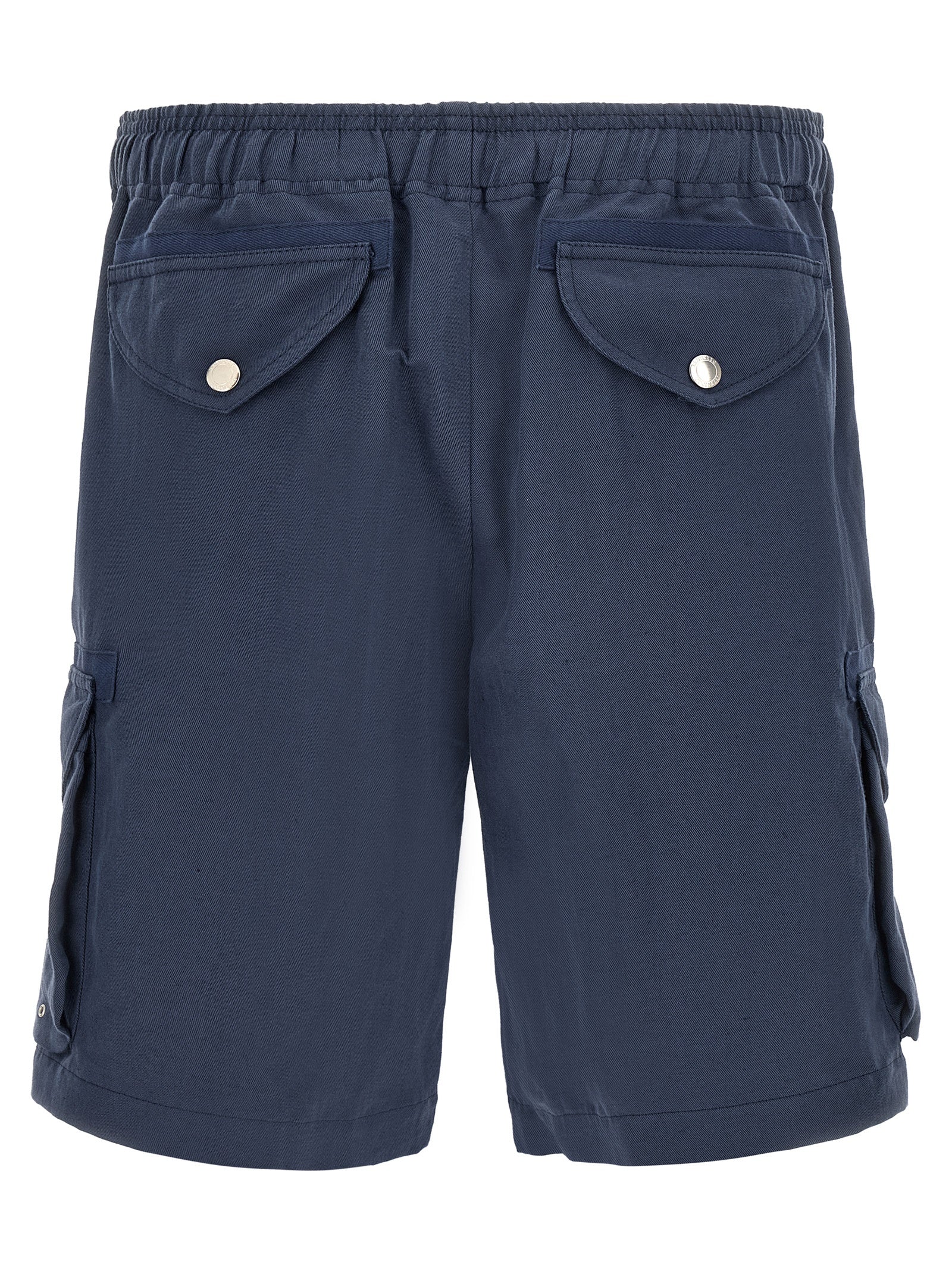 Bermuda Shorts by Brunello Cucinelli for men in linen & cotton blue presents a contemporary silhouette, showcasing a contemporary straight-leg with a refined short and elegant .