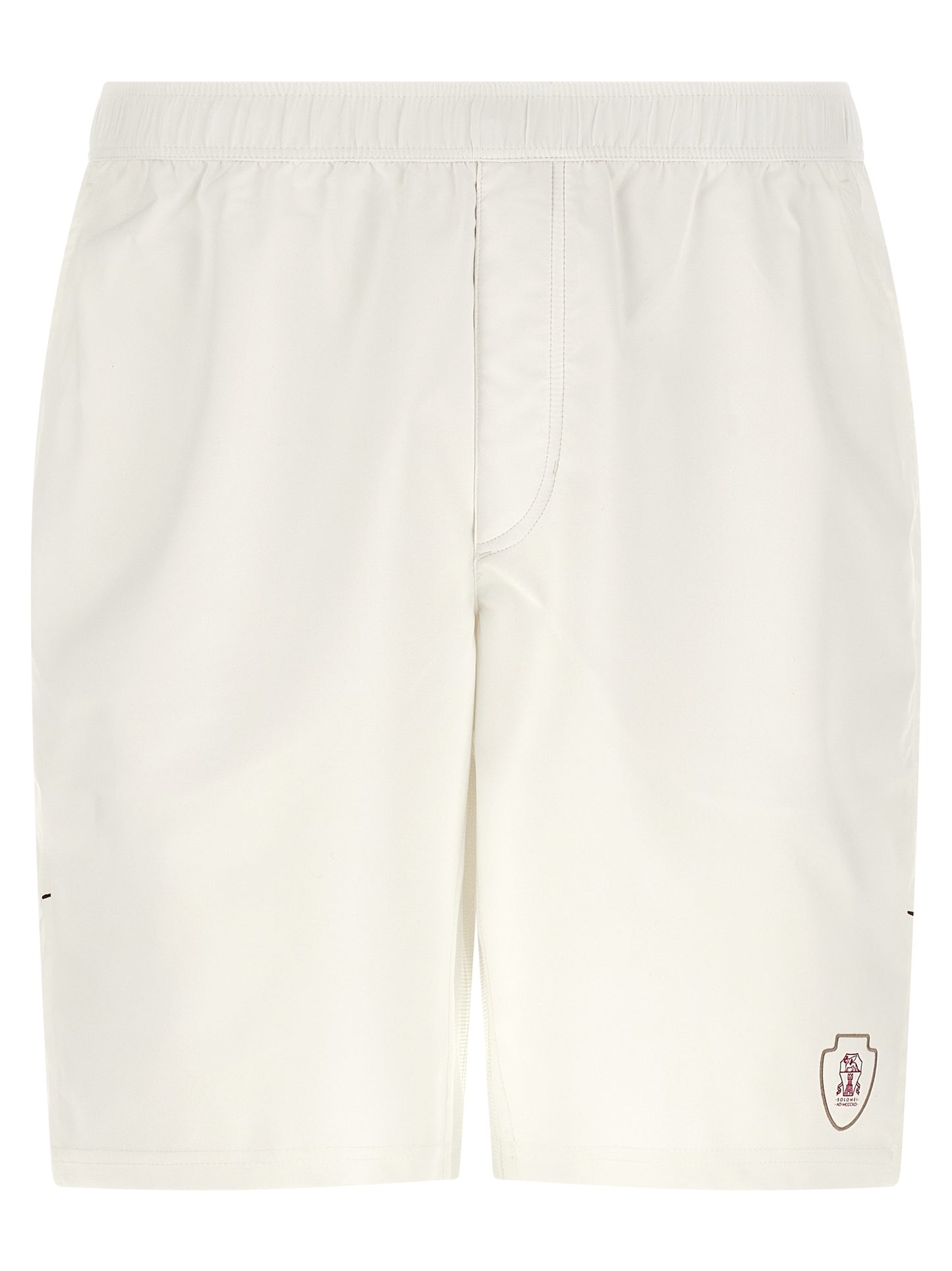 Brunello Cucinelli Men's Polyester Polyurethane & Nylon Bermuda Shorts - White Print