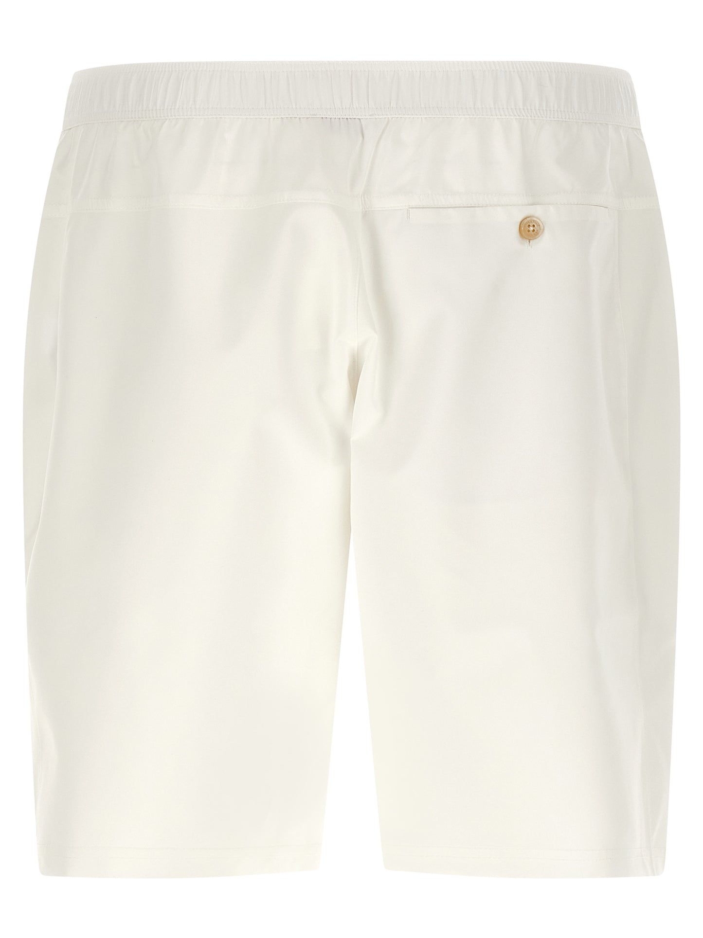 Brunello Cucinelli Men's Polyester Polyurethane & Nylon Bermuda Shorts - White Print