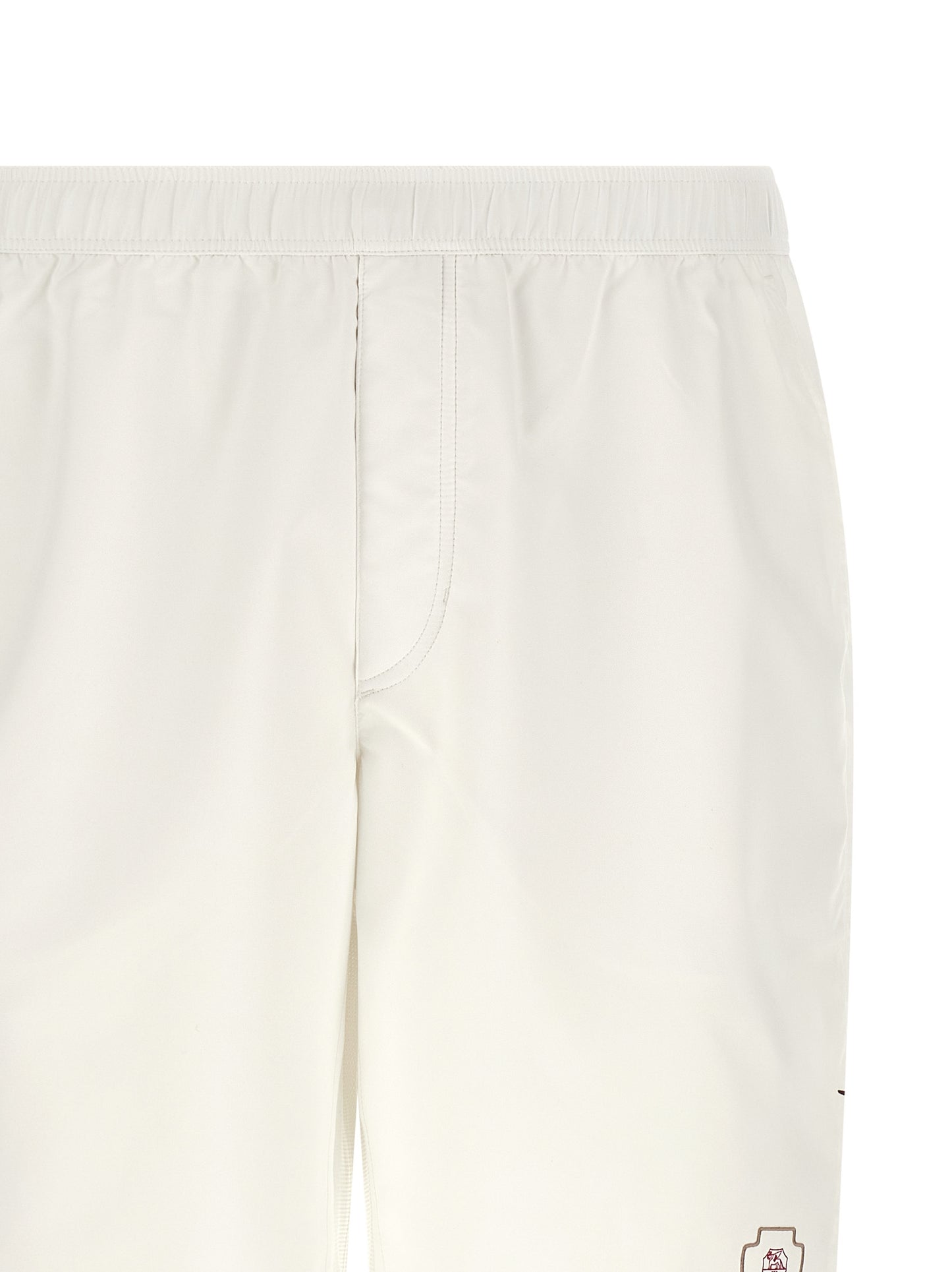 Brunello Cucinelli Men's Polyester Polyurethane & Nylon Bermuda Shorts - White Print