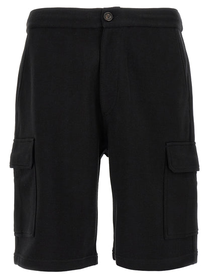 Brunello Cucinelli Men's Silk Polyamide Cotton & Cashmere Bermuda Shorts - Black