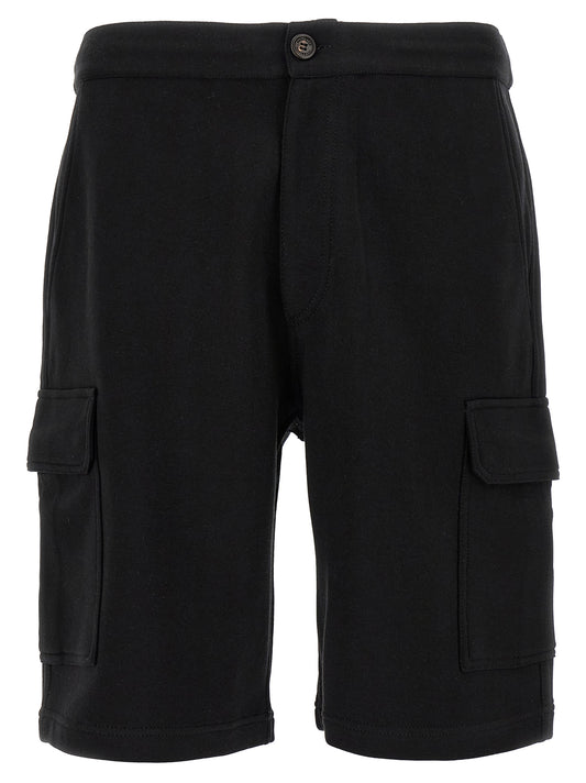 Brunello Cucinelli Men's Silk Polyamide Cotton & Cashmere Bermuda Shorts - Black