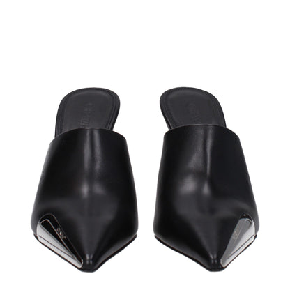 High-Heel Sandals Pumps Heels by Off-White for women in leather black, silver & white features an effortlessly chic silhouette from the Women's Leather High-Heel Sandals Pumps Heels collection, showcasing a high-heel 10-5-cm-heel and effortlessly chic for a effortlessly chic look.