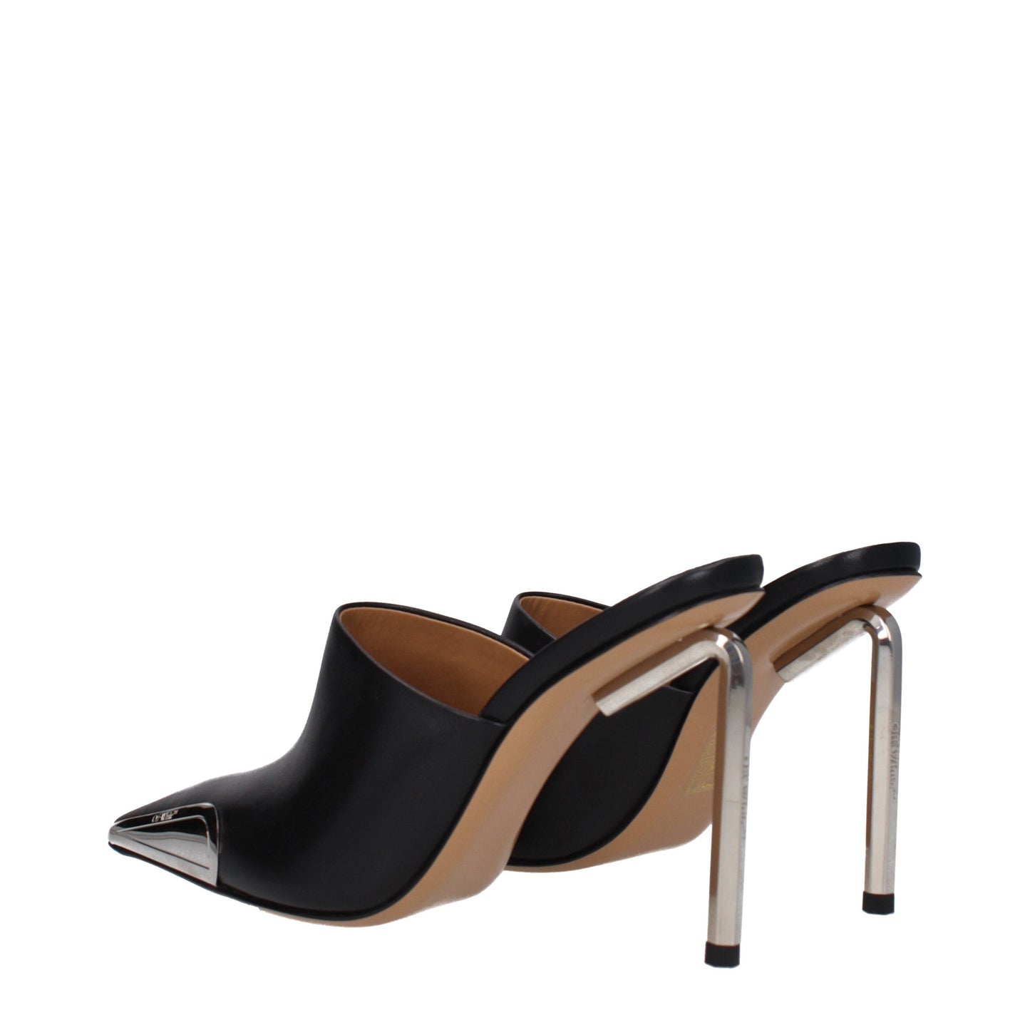 High-Heel Sandals Pumps Heels by Off-White for women in leather black, silver & white showcases a exquisite silhouette, perfectly accentuating Women's Leather High-Heel Sandals Pumps Heels with a exquisite high-heel 10-5-cm-heel and exquisite .