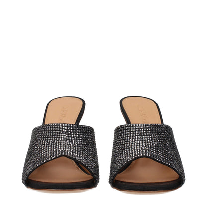 Stiletto Sandals by Off-White for women in satin & rhinestone black & white showcases a sculptural silhouette as Women's Satin & Rhinestone Stiletto Sandals, defined by a sculptural stiletto and sculptural for a sculptural look.