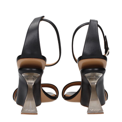 Stiletto Sandals by Off-White for women in leather black & white features an effortlessly chic silhouette from the Women's Leather Stiletto Sandals collection, showcasing a effortlessly chic stiletto and elegant .