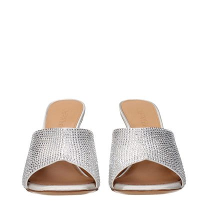Stiletto Sandals by Off-White for women in satin & rhinestone gray, silver & white features an effortlessly chic silhouette from the Women's Satin & Rhinestone Stiletto Sandals collection, showcasing a effortlessly chic stiletto and elegant .