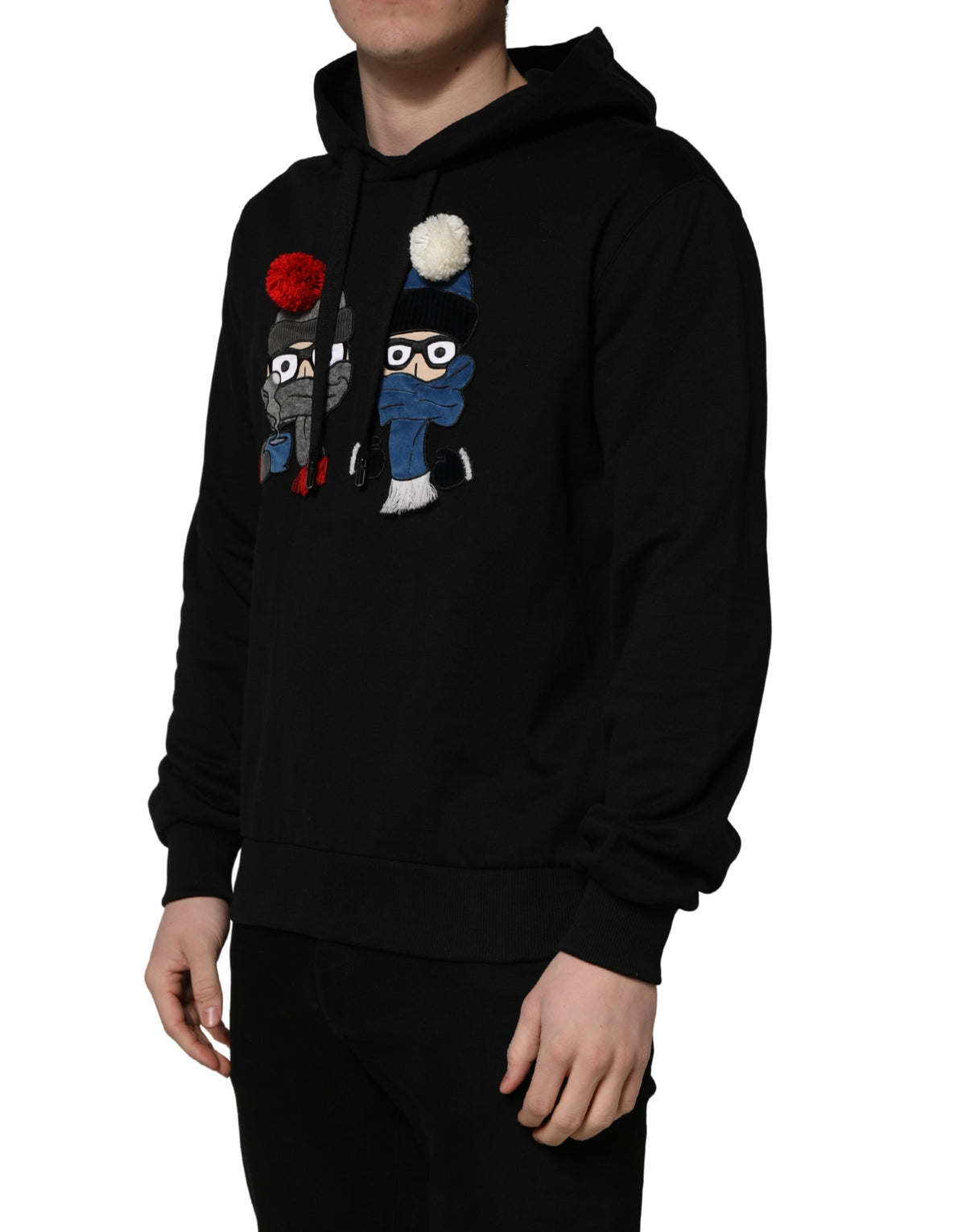 Dolce & Gabbana Men's Regular Fit Cotton Sweatshirt Hoodie - Black Multicolor