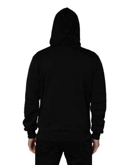 Dolce & Gabbana Men's Regular Fit Cotton Sweatshirt Hoodie - Black Multicolor