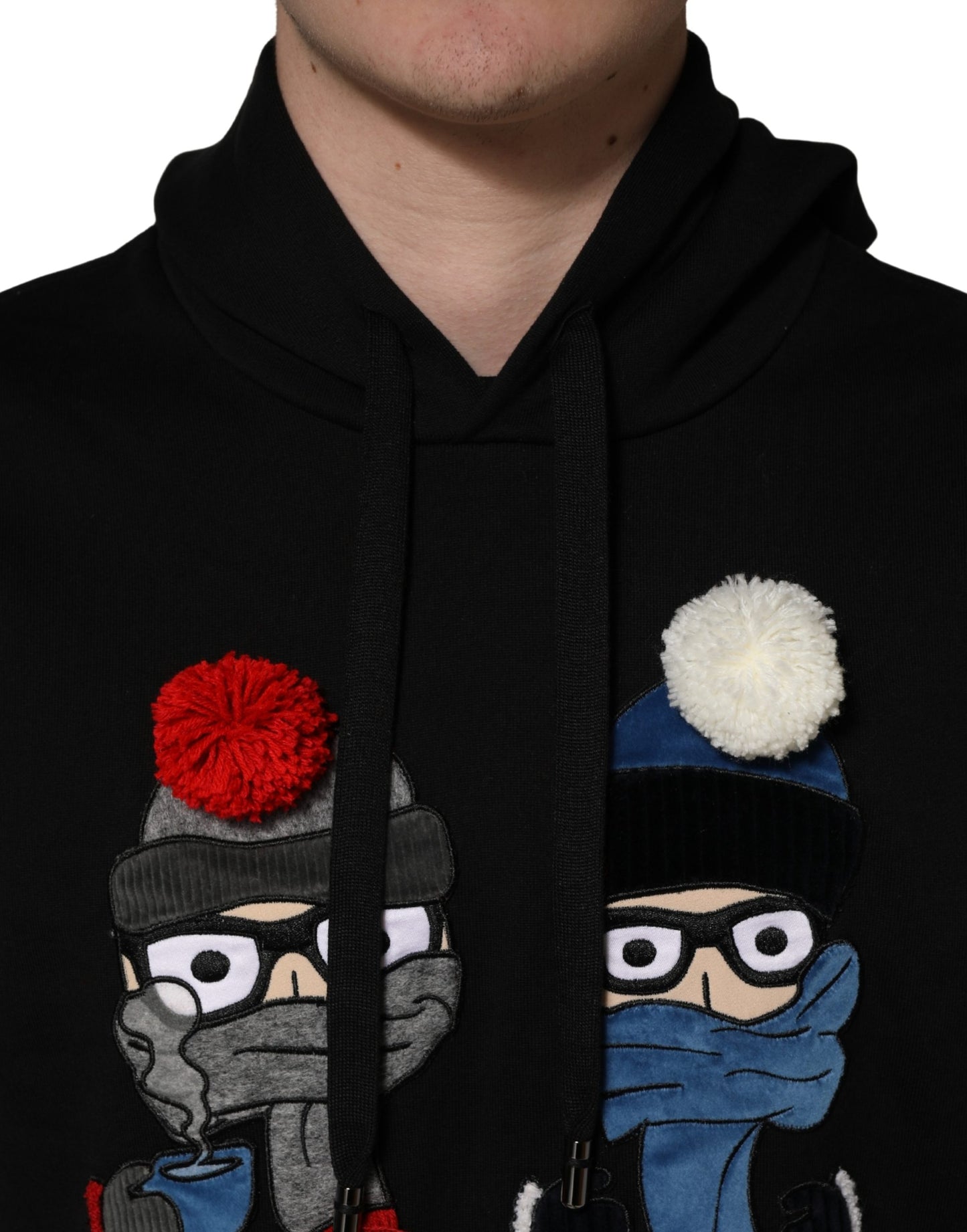 Dolce & Gabbana #dgfamily Black Cotton Hooded Men Sweatshirt Sweater