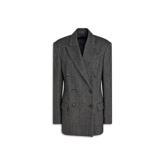 This Blazer by Brunello Cucinelli for women in virgin wool & polyamide black presents a tailored silhouette, meticulously tailored with a tailored and distinctive for a tailored finish.